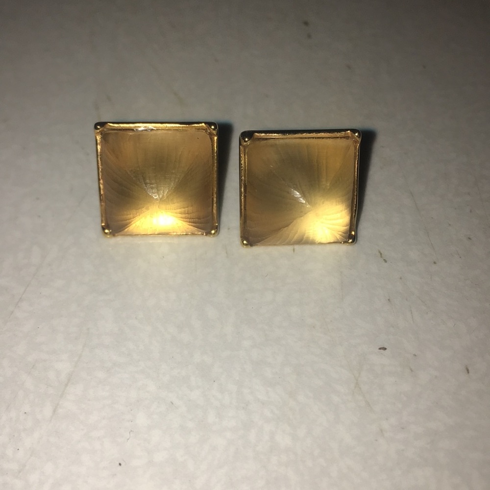 Alexis Bittar Gold Pyramid Post Earrings